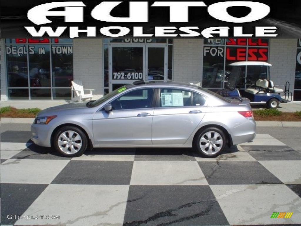 2008 Accord EX-L V6 Sedan - Alabaster Silver Metallic / Black photo #1