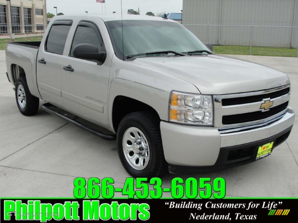 2007 Silverado 1500 LS Crew Cab - Silver Birch Metallic / Dark Titanium Gray photo #1