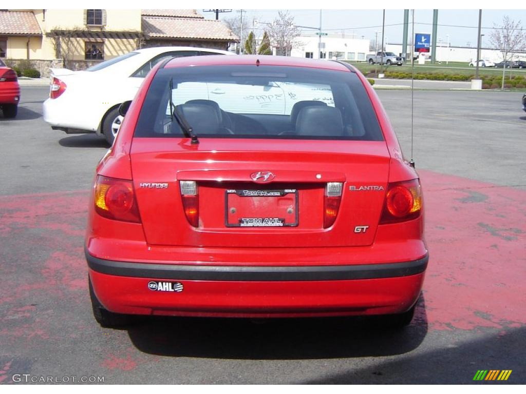 2002 Elantra GT Hatchback - Rally Red / Dark Gray photo #4