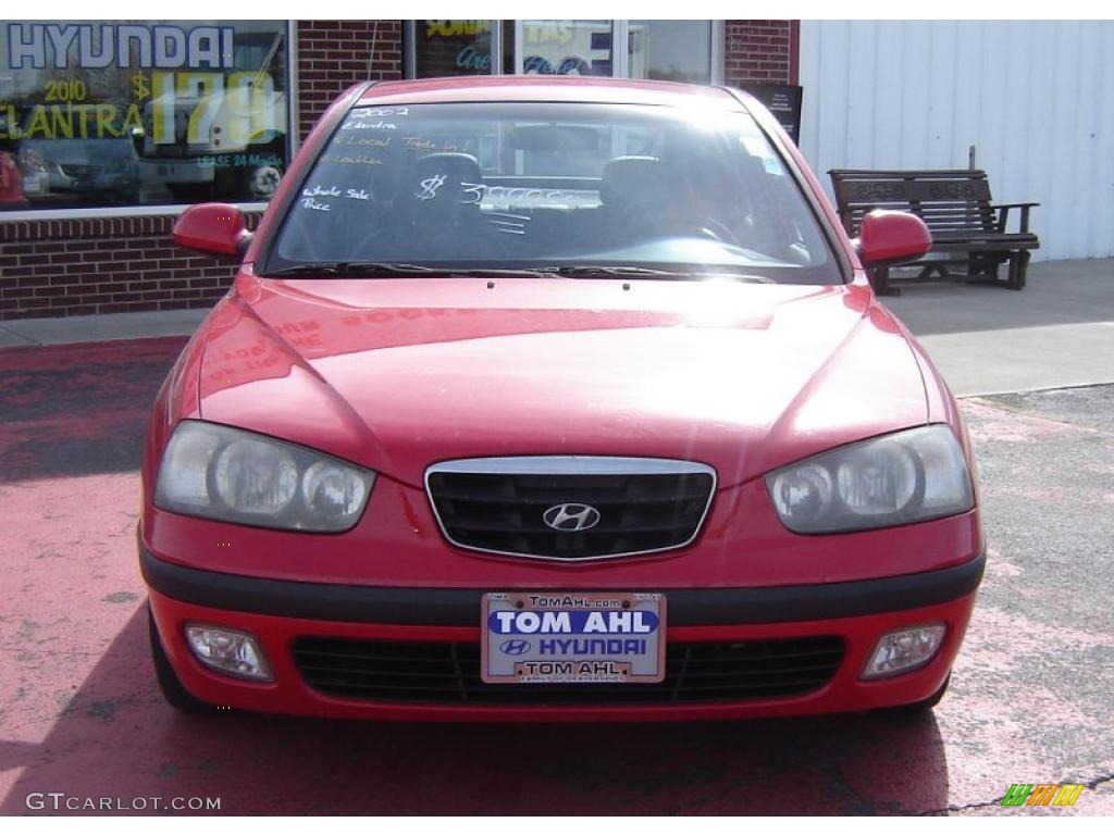 2002 Elantra GT Hatchback - Rally Red / Dark Gray photo #8