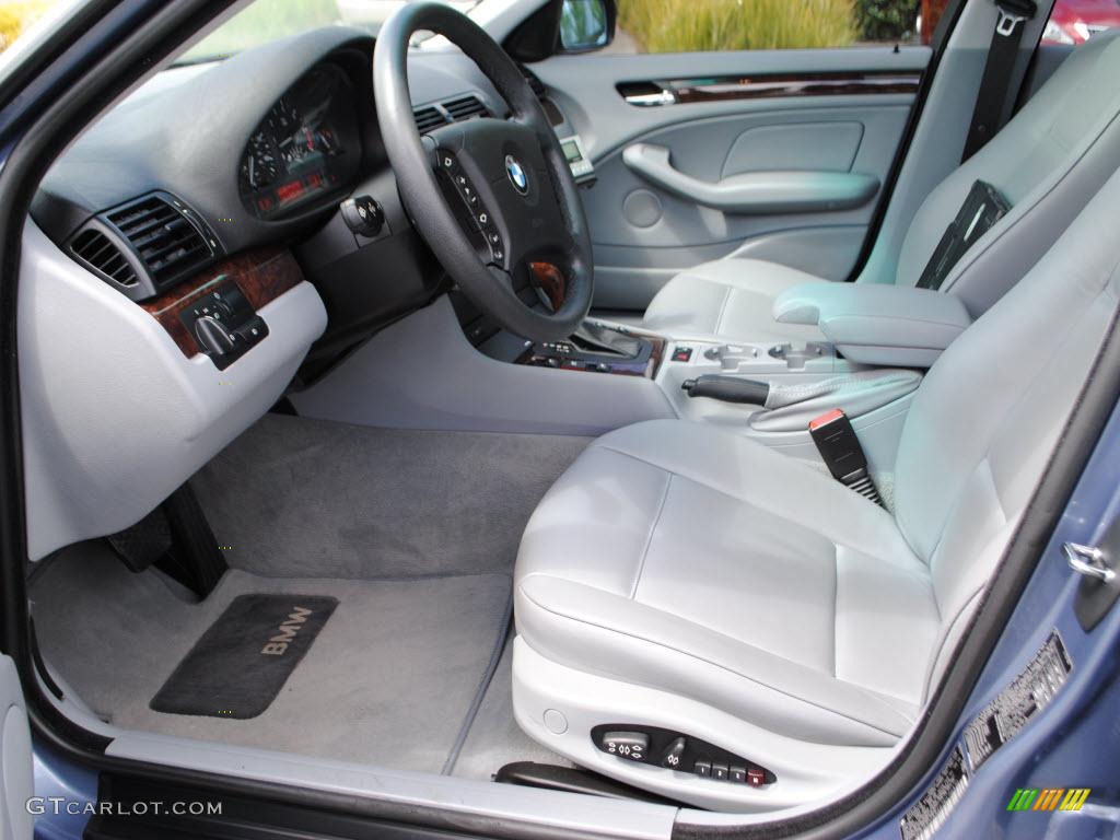 2002 3 Series 325i Sedan - Steel Blue Metallic / Grey photo #13