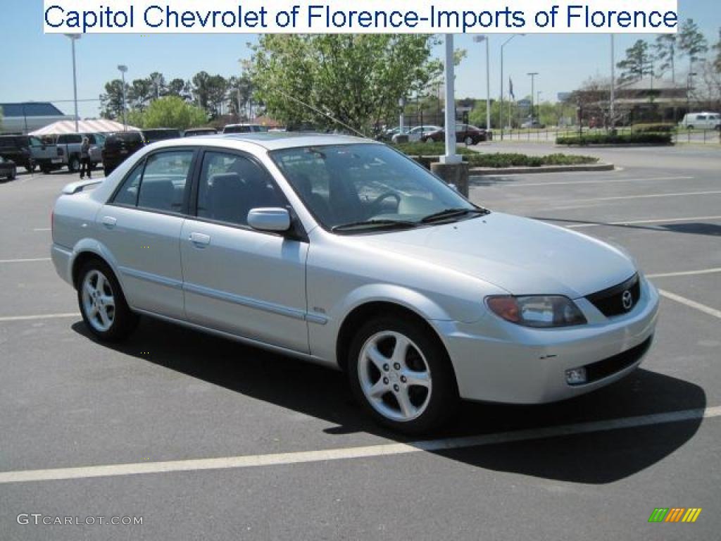 2002 Protege LX - Sunlight Silver Metallic / Off Black photo #1