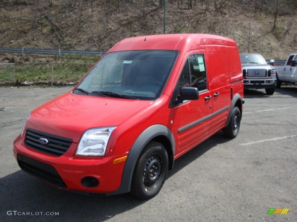 2010 Transit Connect XLT Cargo Van - Torch Red / Dark Gray photo #10