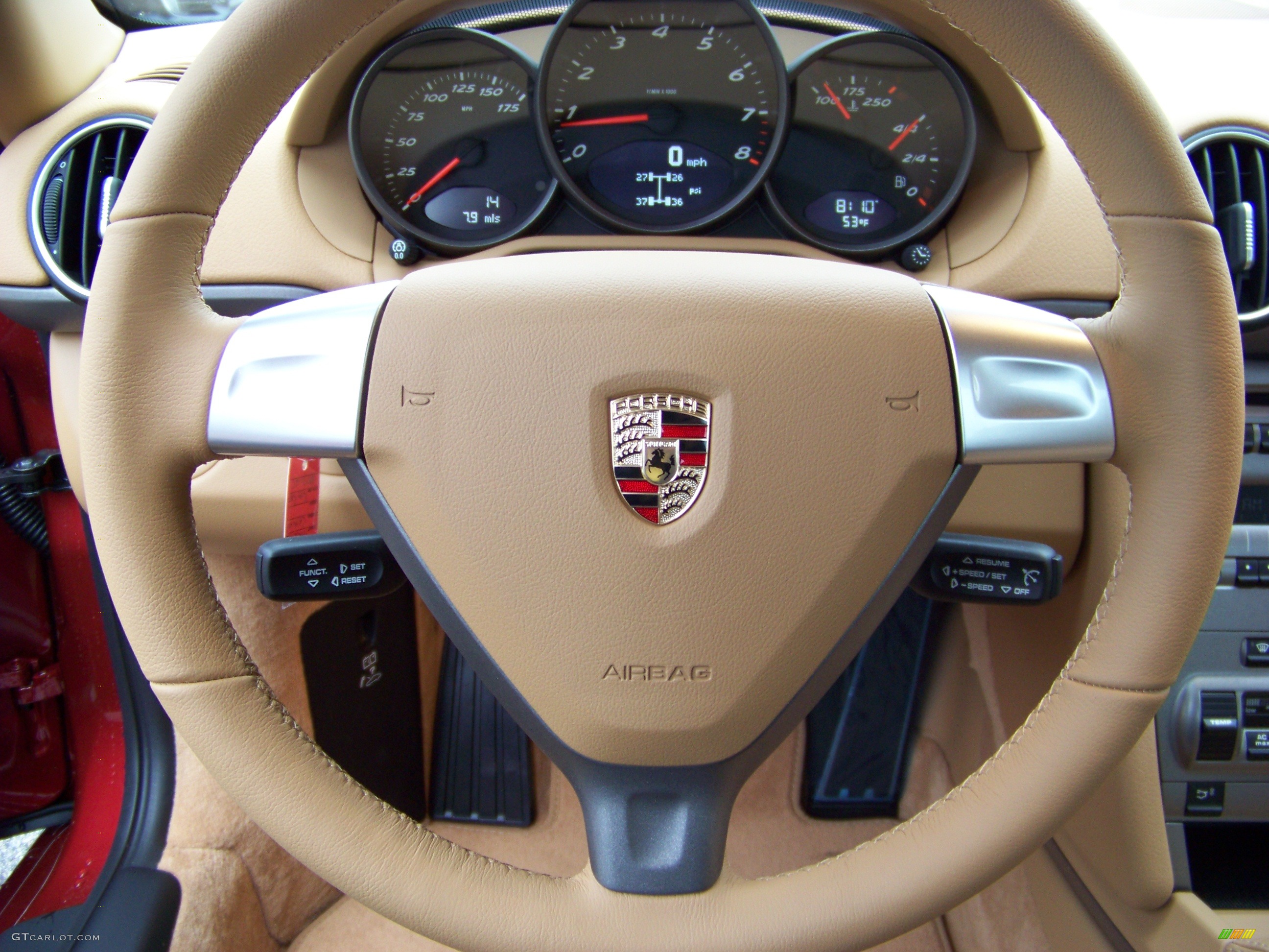 2008 Porsche Cayman Standard Cayman Model Sand Beige Steering Wheel Photo #280605