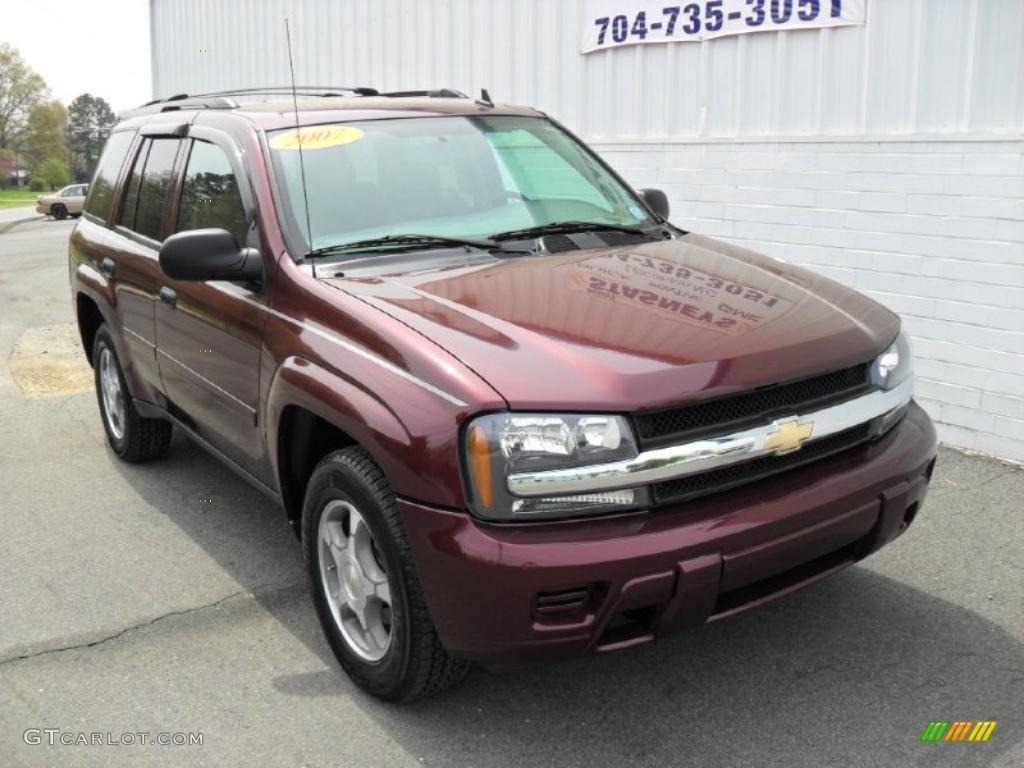 2007 TrailBlazer LS - Bordeaux Red Metallic / Light Gray photo #6