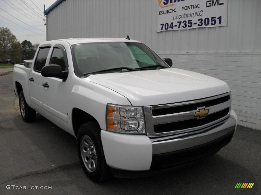 2008 Silverado 1500 LS Crew Cab - Summit White / Dark Titanium photo #6