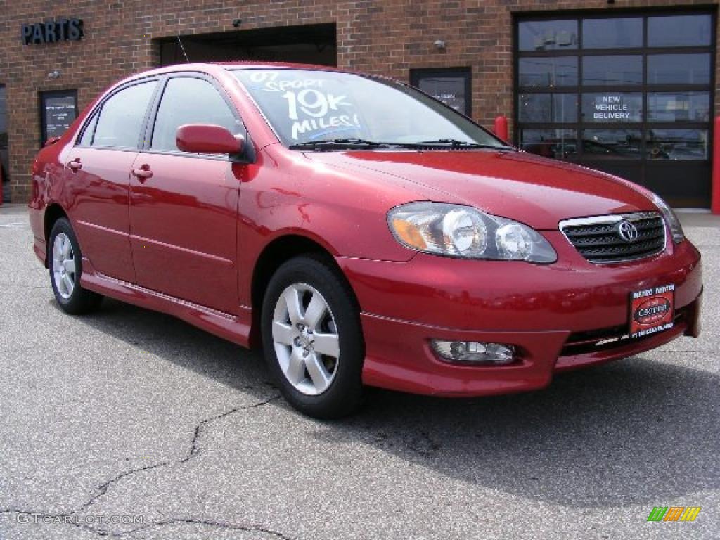 2007 Corolla S - Impulse Red Pearl / Dark Charcoal photo #1