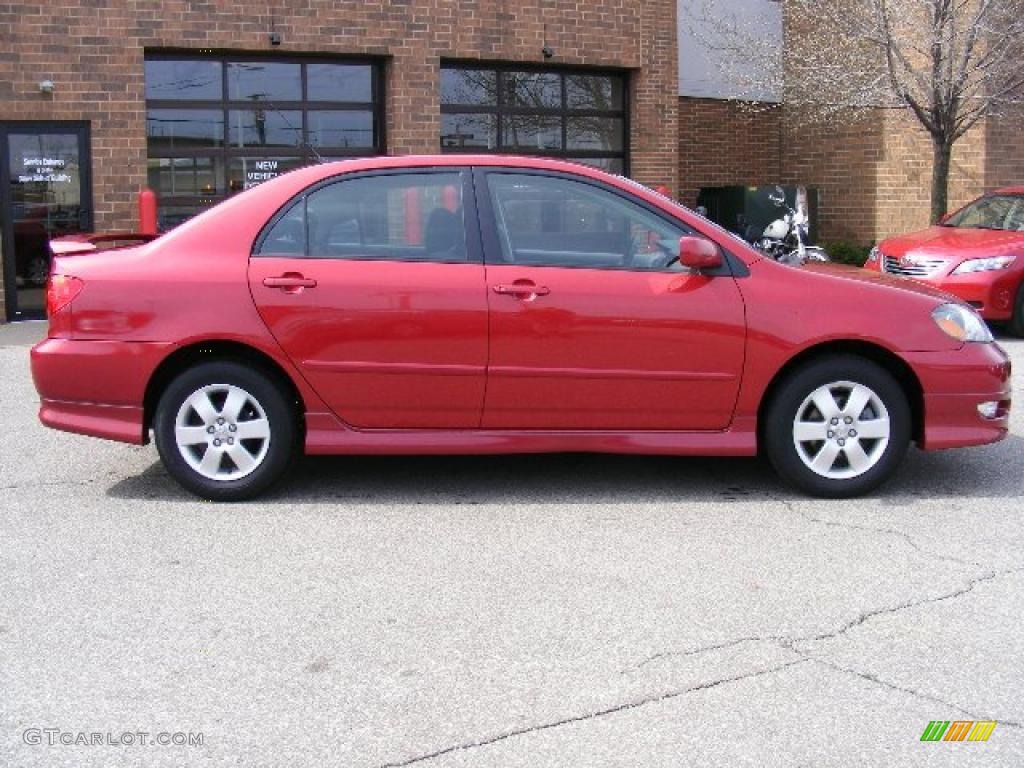 2007 Corolla S - Impulse Red Pearl / Dark Charcoal photo #2