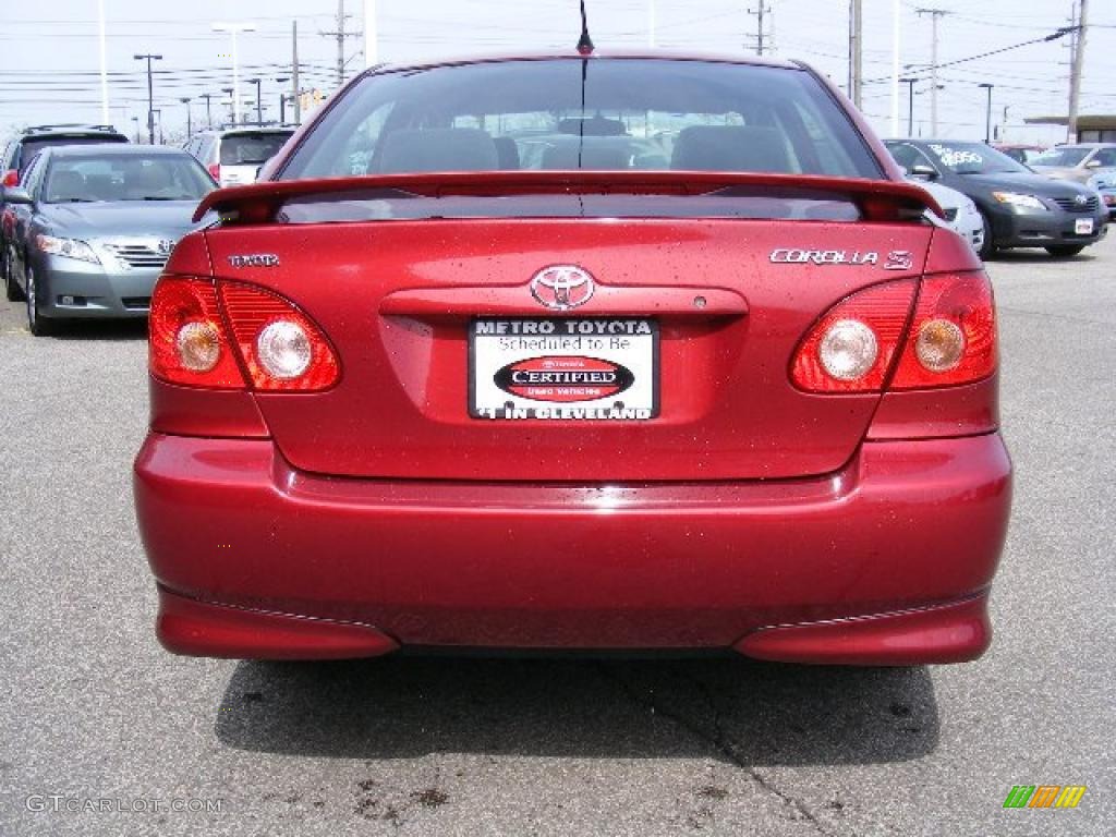 2007 Corolla S - Impulse Red Pearl / Dark Charcoal photo #4