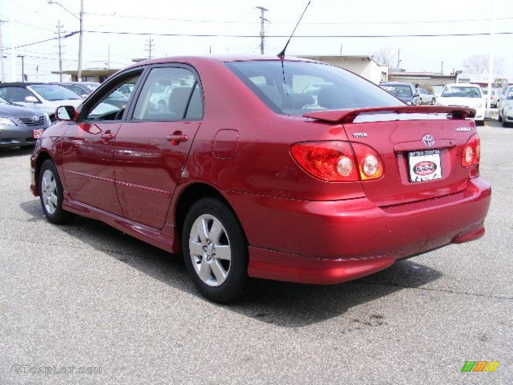 2007 Corolla S - Impulse Red Pearl / Dark Charcoal photo #5