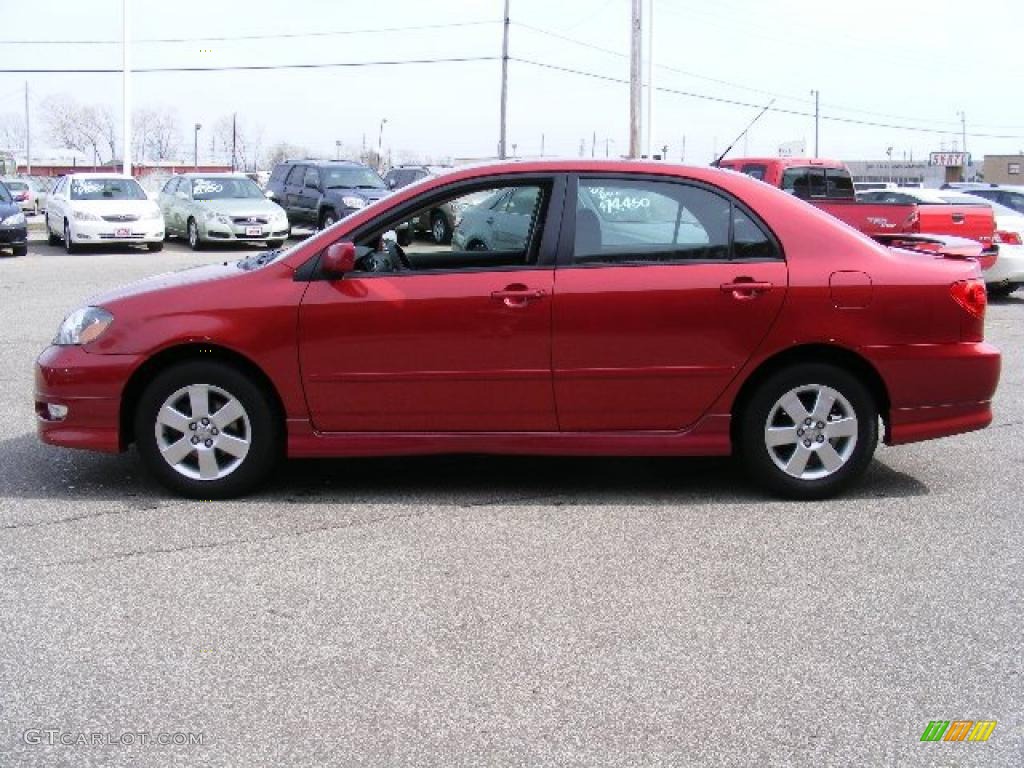 2007 Corolla S - Impulse Red Pearl / Dark Charcoal photo #6