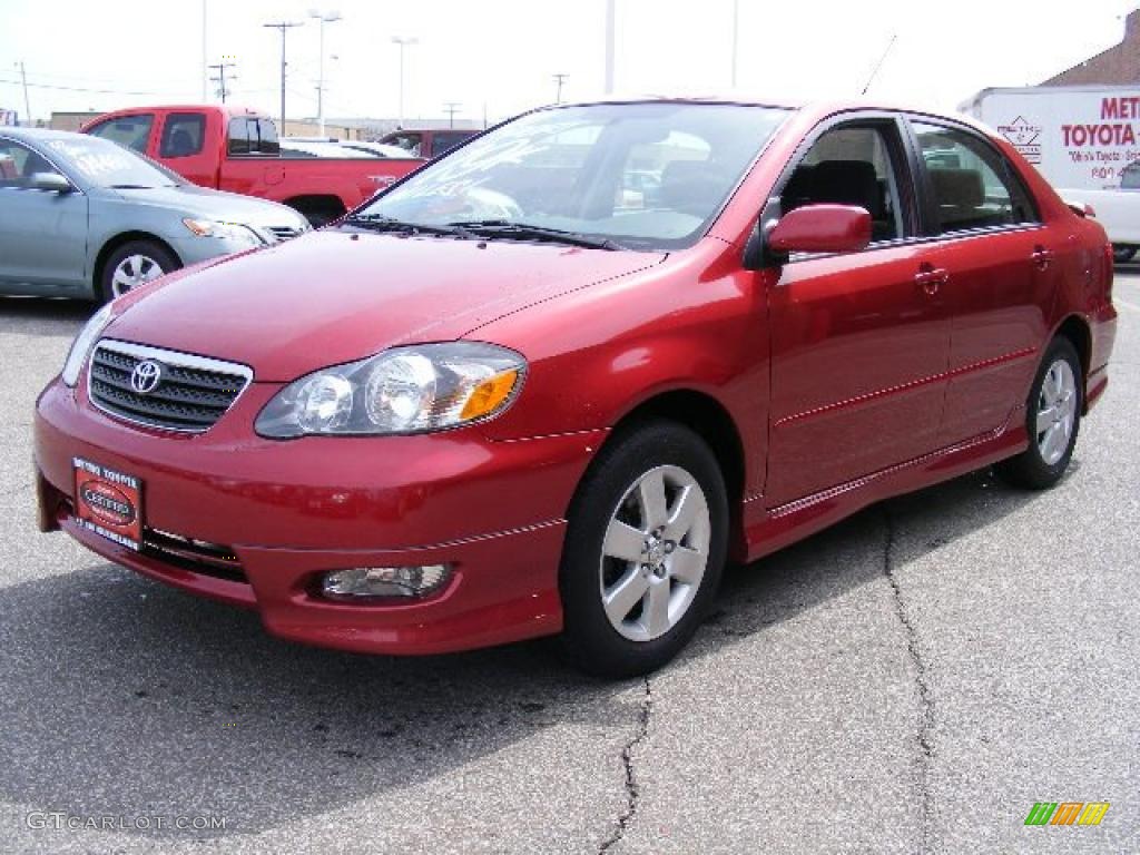 2007 Corolla S - Impulse Red Pearl / Dark Charcoal photo #7