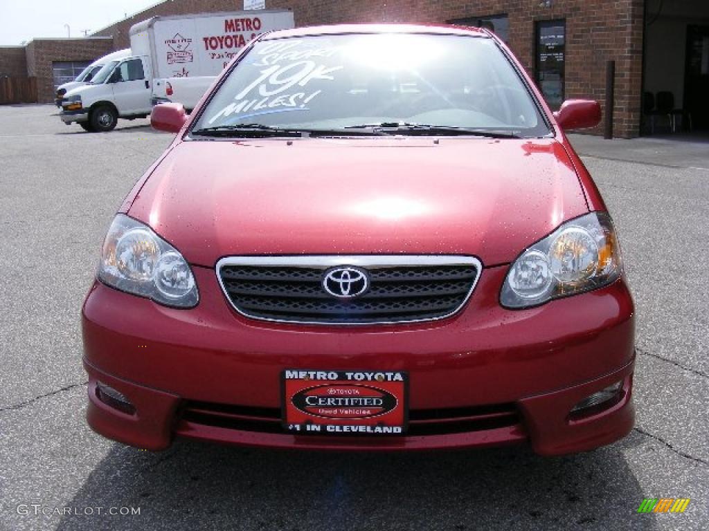 2007 Corolla S - Impulse Red Pearl / Dark Charcoal photo #8