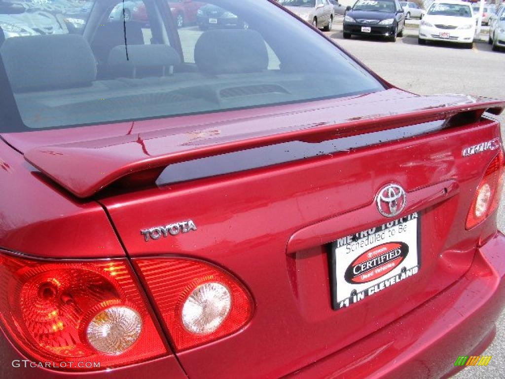 2007 Corolla S - Impulse Red Pearl / Dark Charcoal photo #24
