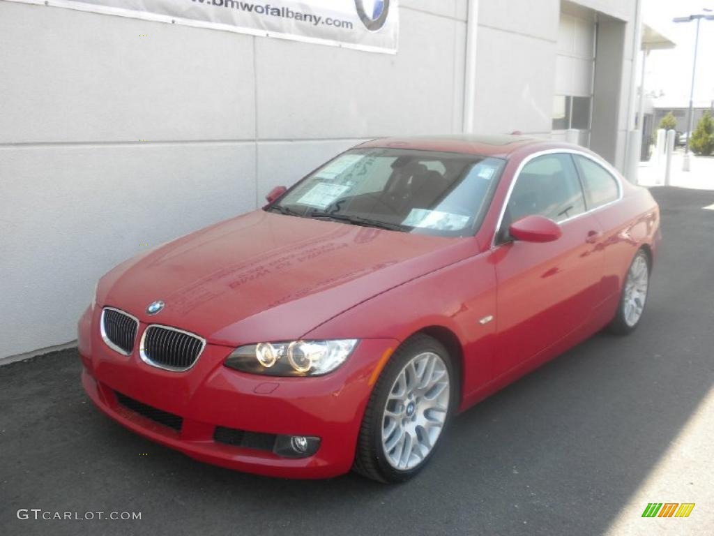 2007 3 Series 328i Coupe - Crimson Red / Black photo #2