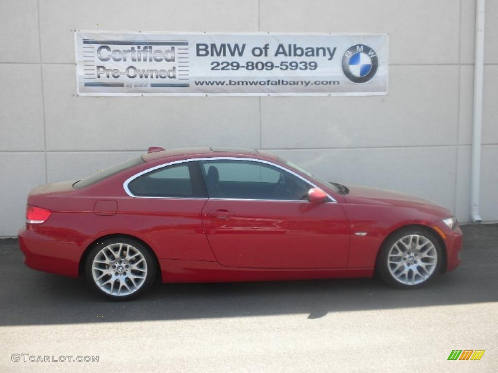 2007 3 Series 328i Coupe - Crimson Red / Black photo #21