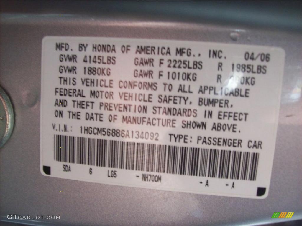 2006 Accord EX-L Sedan - Alabaster Silver Metallic / Black photo #24
