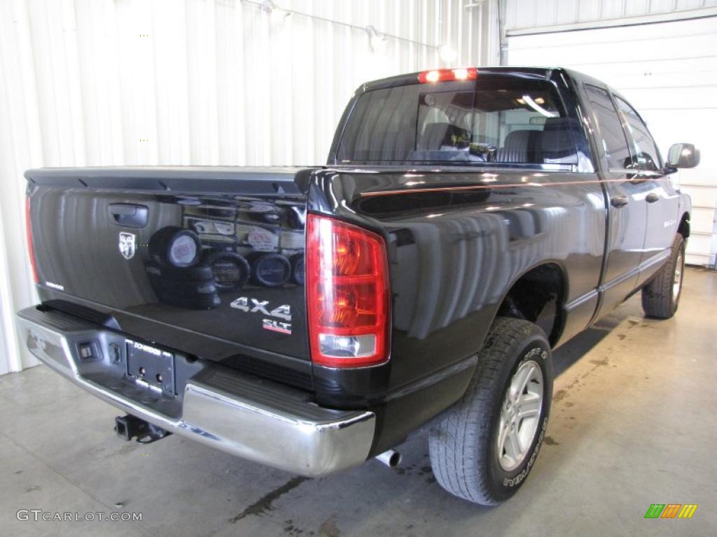 2006 Ram 1500 SLT Quad Cab 4x4 - Brilliant Black Crystal Pearl / Medium Slate Gray photo #2