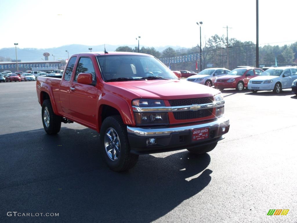 2009 Colorado Z71 Extended Cab 4x4 - Inferno Orange Metallic / Light Cashmere photo #3