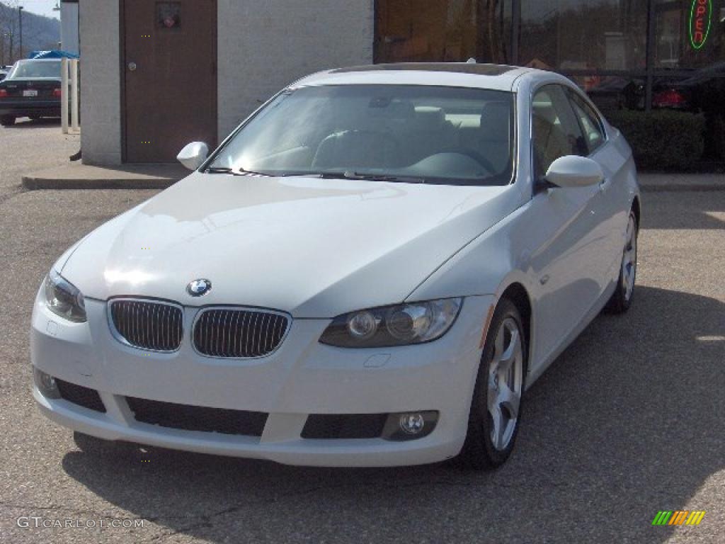 2007 3 Series 328xi Coupe - Alpine White / Cream Beige photo #9