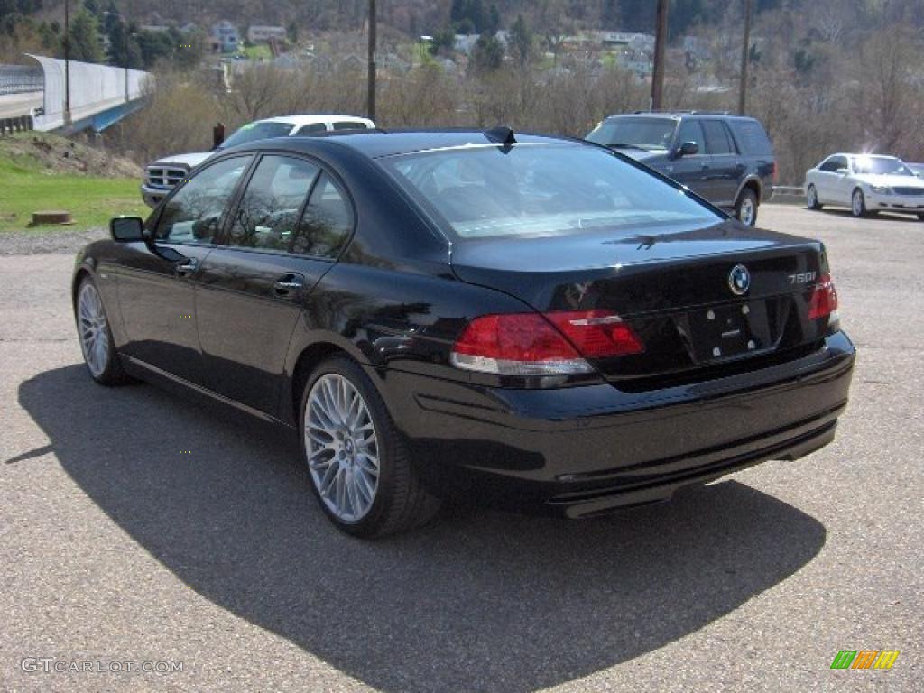 2007 7 Series 750i Sedan - Black Sapphire Metallic / Black photo #9