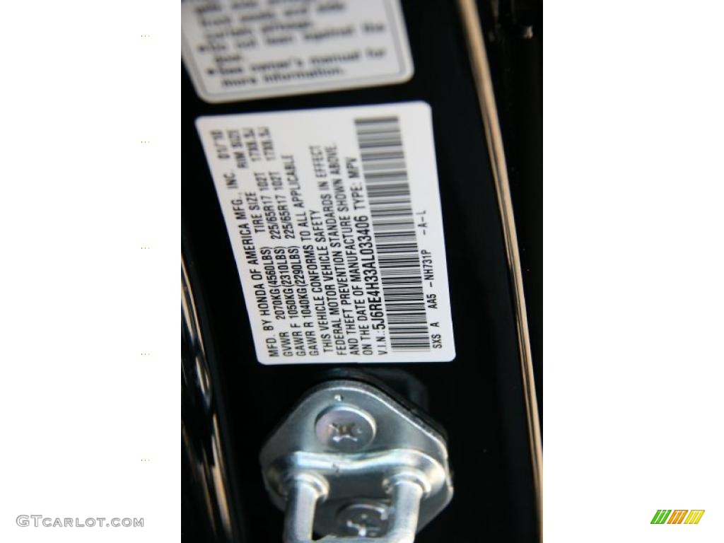 2010 CR-V LX AWD - Crystal Black Pearl / Black photo #27