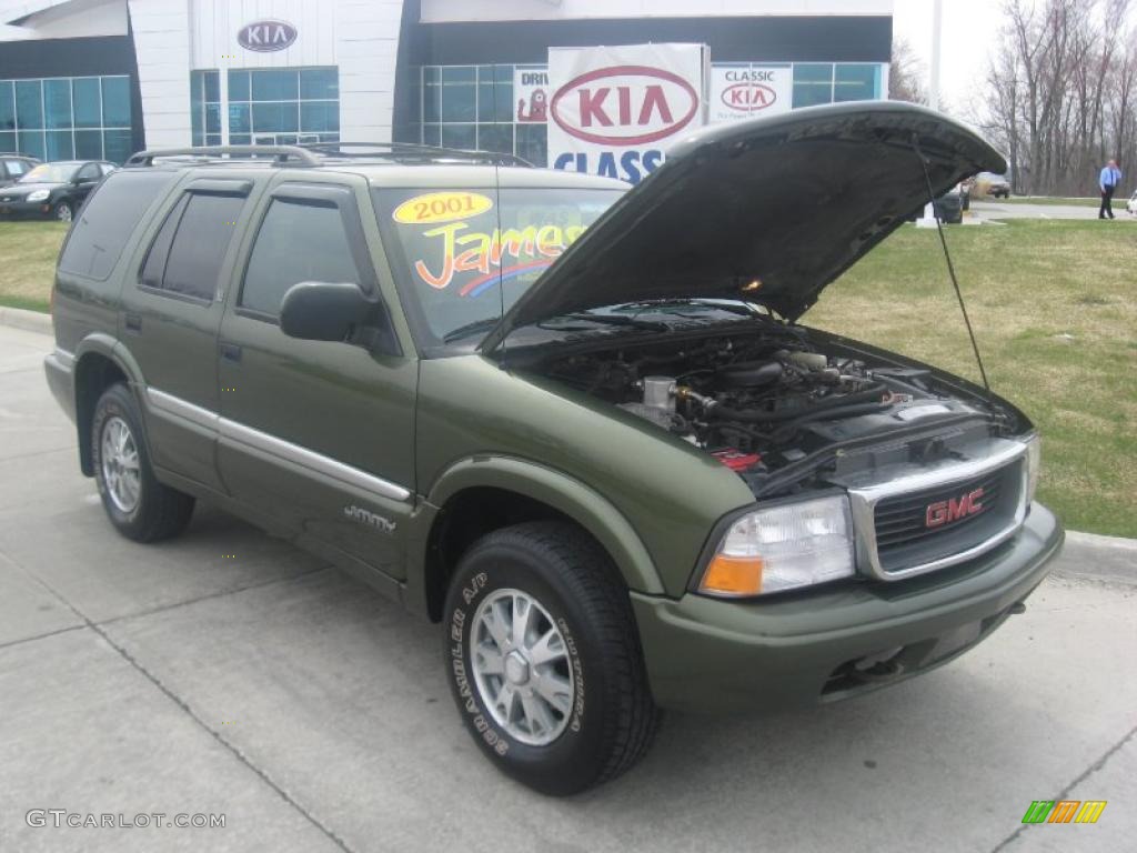 2001 Jimmy SLE 4x4 - Medium Sage Green Metallic / Graphite photo #24
