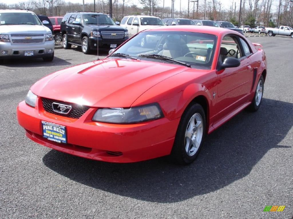 2003 Mustang V6 Coupe - Torch Red / Medium Parchment photo #1