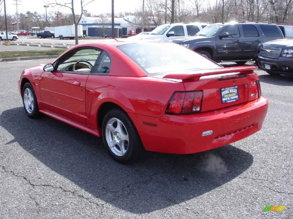 2003 Mustang V6 Coupe - Torch Red / Medium Parchment photo #6
