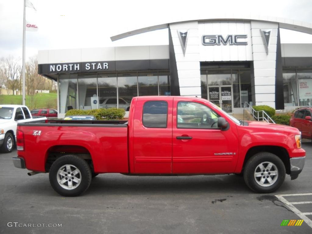 2007 Sierra 1500 SLE Extended Cab 4x4 - Fire Red / Dark Titanium/Light Titanium photo #1