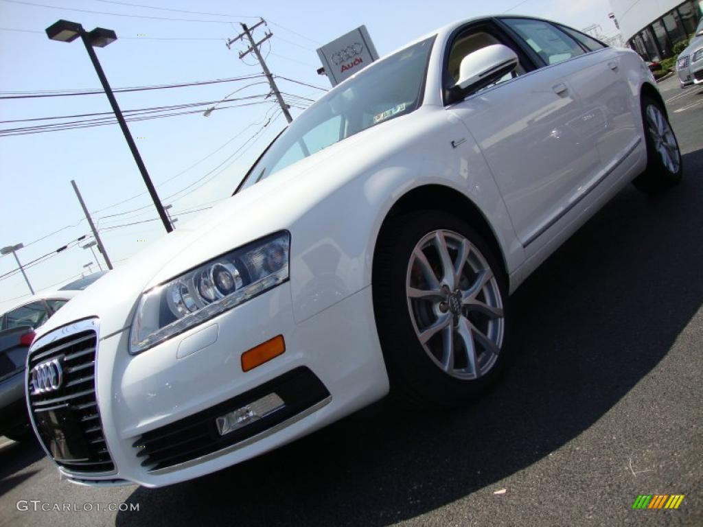 2010 A6 3.0 TFSI quattro Sedan - Ibis White / Cardamom Beige photo #1