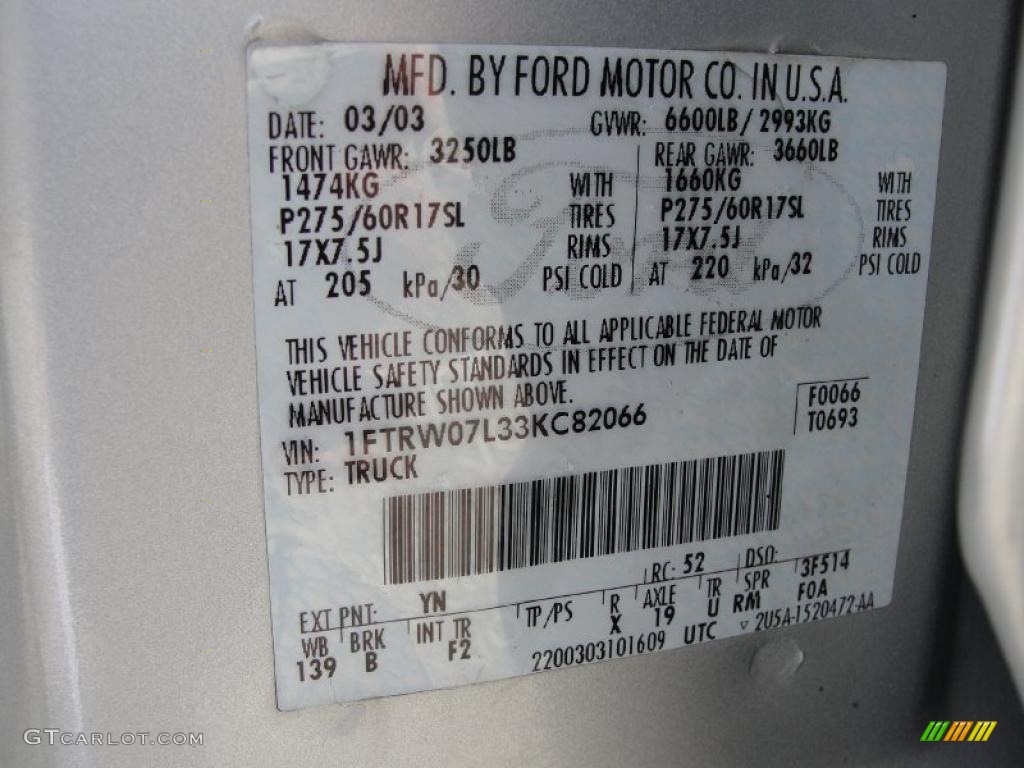 2003 F150 XLT SuperCrew - Silver Metallic / Medium Graphite Grey photo #47
