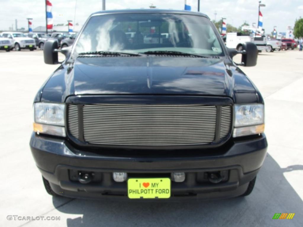 2004 F250 Super Duty XLT Crew Cab - Black / Black photo #8