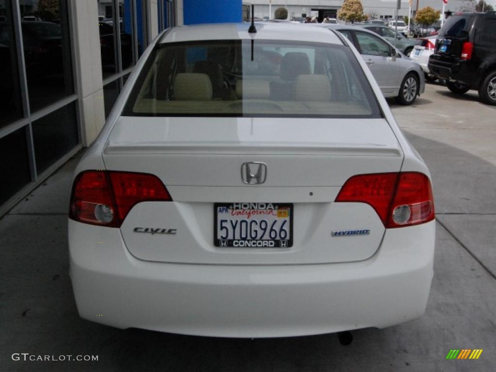 2007 Civic Hybrid Sedan - Taffeta White / Ivory photo #4