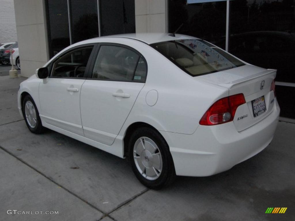 2007 Civic Hybrid Sedan - Taffeta White / Ivory photo #5