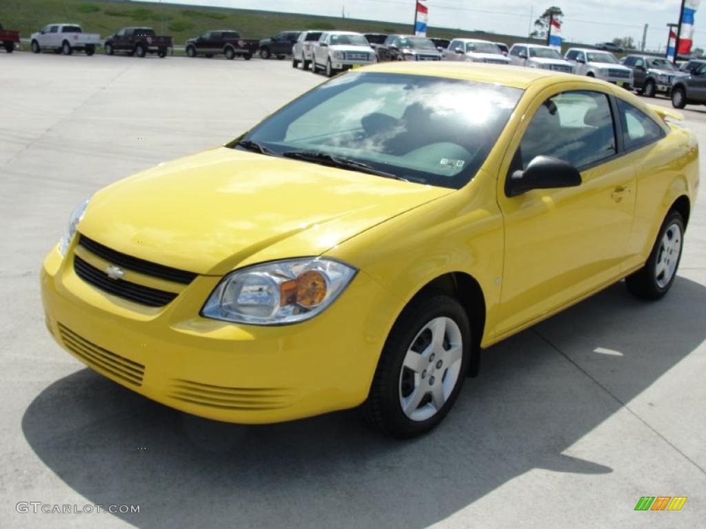 2007 Cobalt LS Coupe - Rally Yellow / Gray photo #7