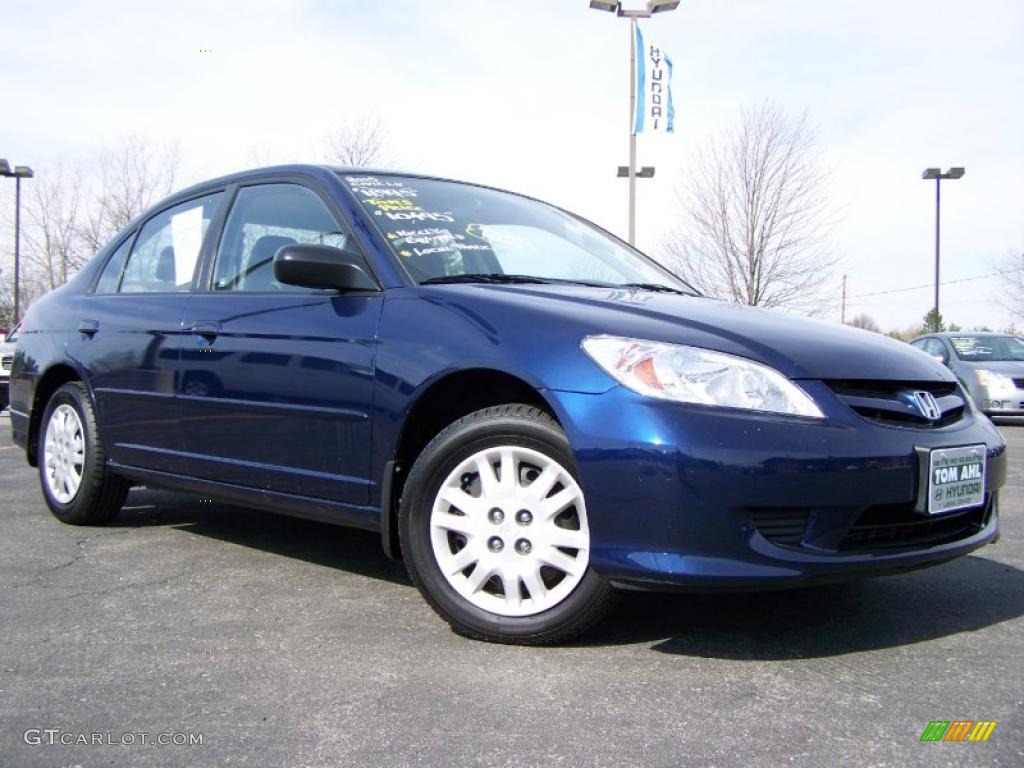 2005 Civic LX Sedan - Eternal Blue Pearl / Gray photo #1