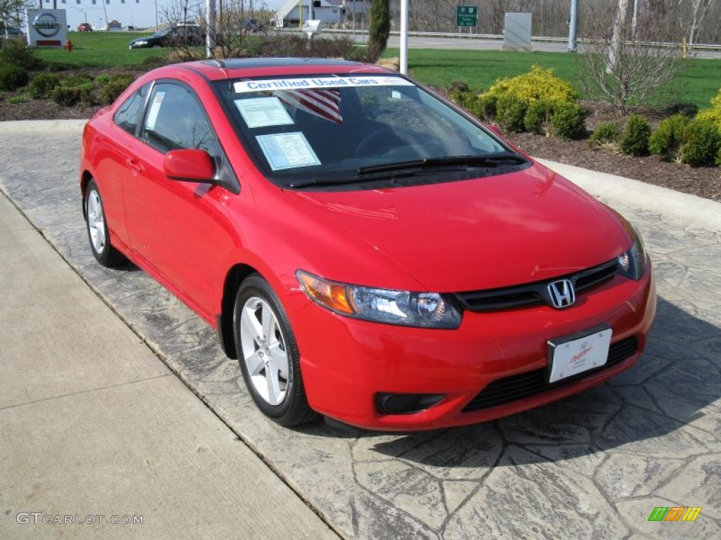 2007 Civic EX Coupe - Rallye Red / Gray photo #1