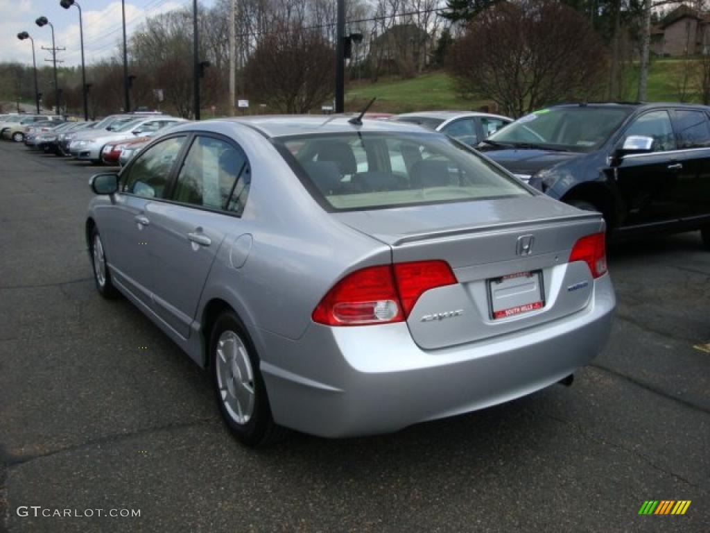 2007 Civic Hybrid Sedan - Alabaster Silver Metallic / Blue photo #2