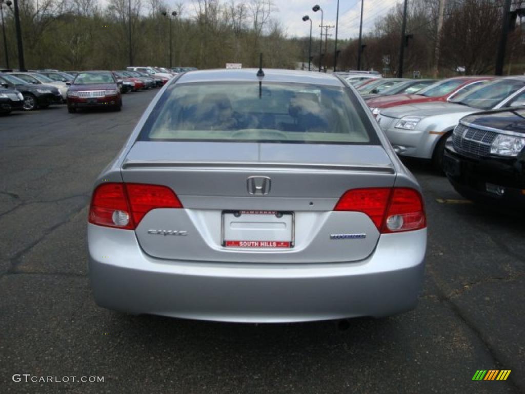 2007 Civic Hybrid Sedan - Alabaster Silver Metallic / Blue photo #3