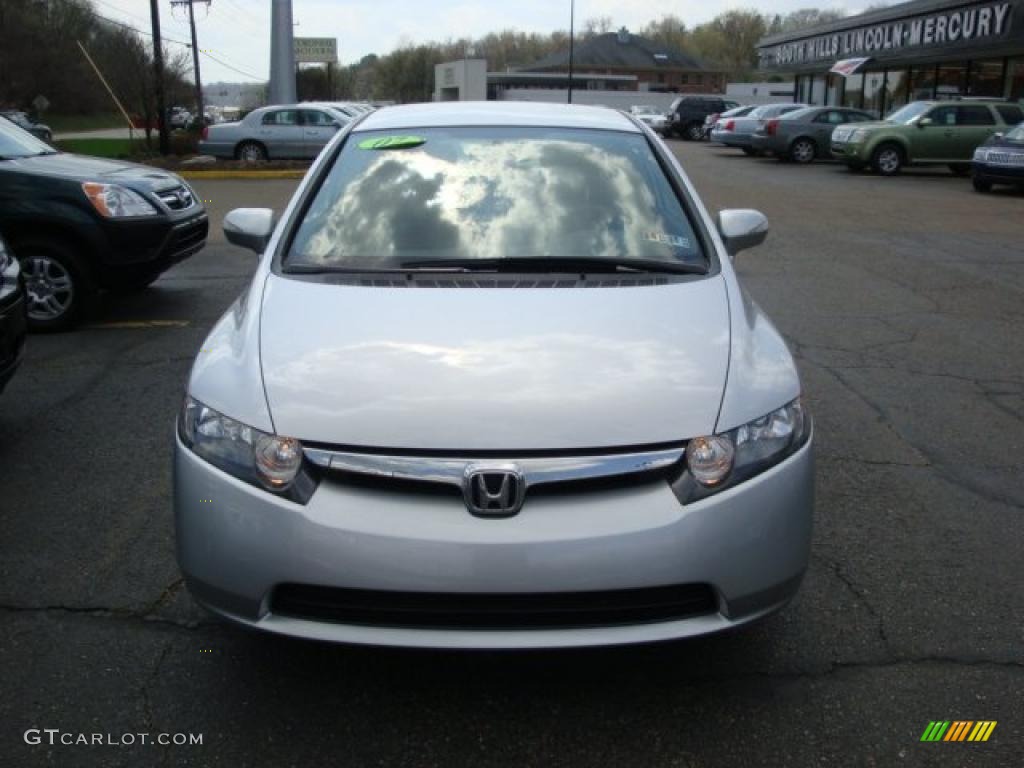 2007 Civic Hybrid Sedan - Alabaster Silver Metallic / Blue photo #6