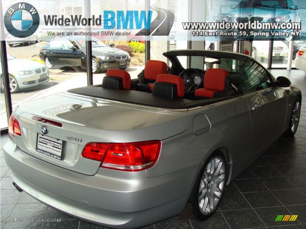 2008 3 Series 328i Convertible - Titanium Silver Metallic / Coral Red/Black photo #4