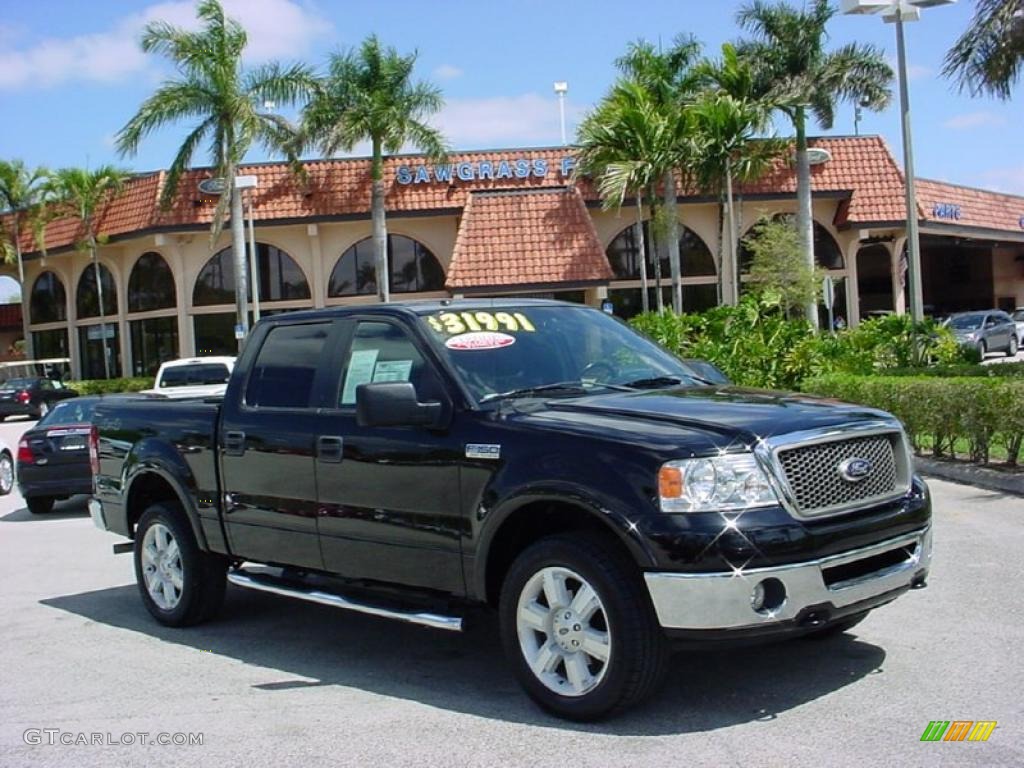 2008 F150 Lariat SuperCrew 4x4 - Black / Black photo #1