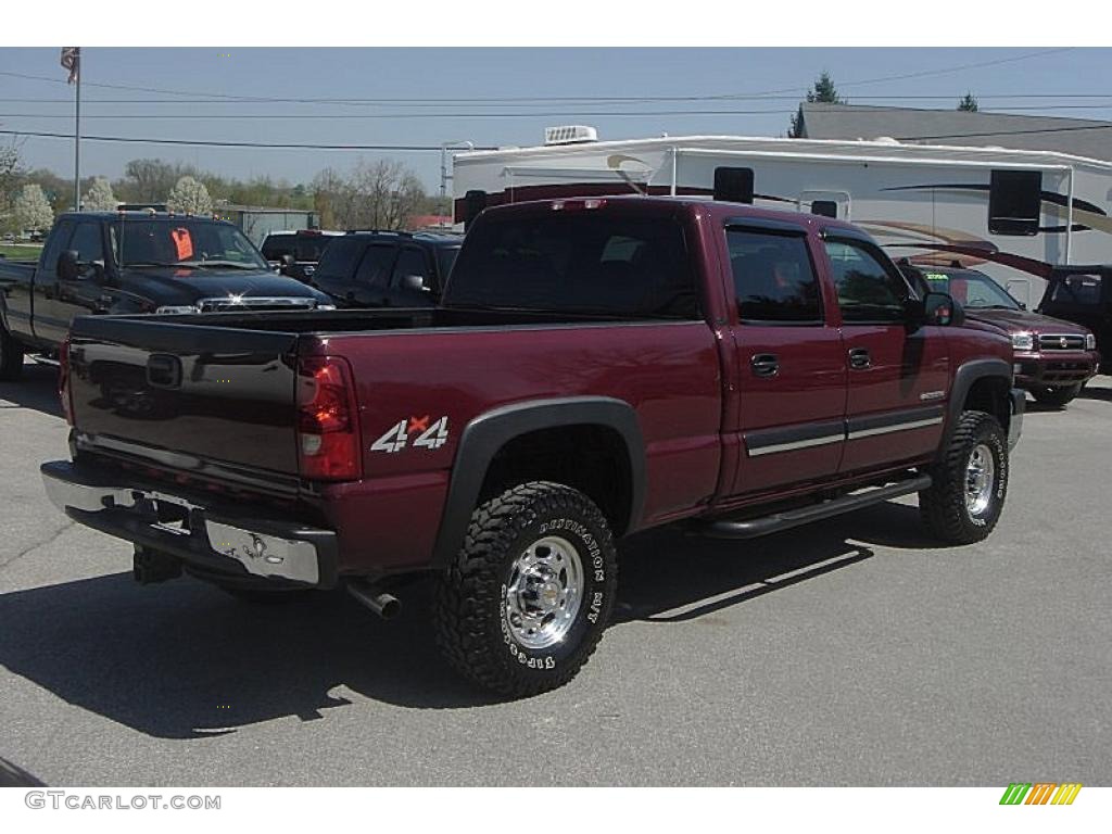 2003 Silverado 2500HD LT Crew Cab 4x4 - Dark Carmine Red Metallic / Dark Charcoal photo #3