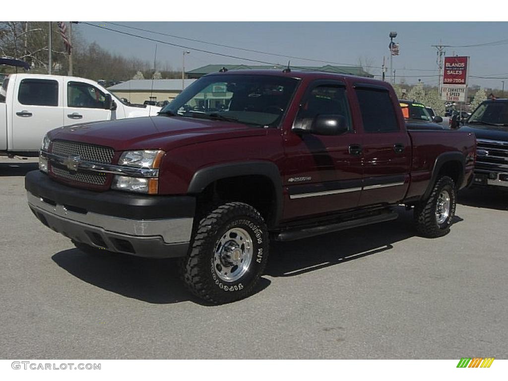 2003 Silverado 2500HD LT Crew Cab 4x4 - Dark Carmine Red Metallic / Dark Charcoal photo #18