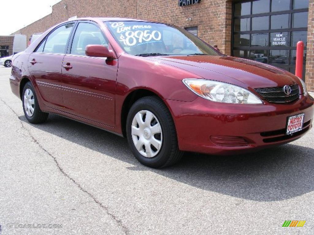 2003 Camry LE - Salsa Red Pearl / Taupe photo #1