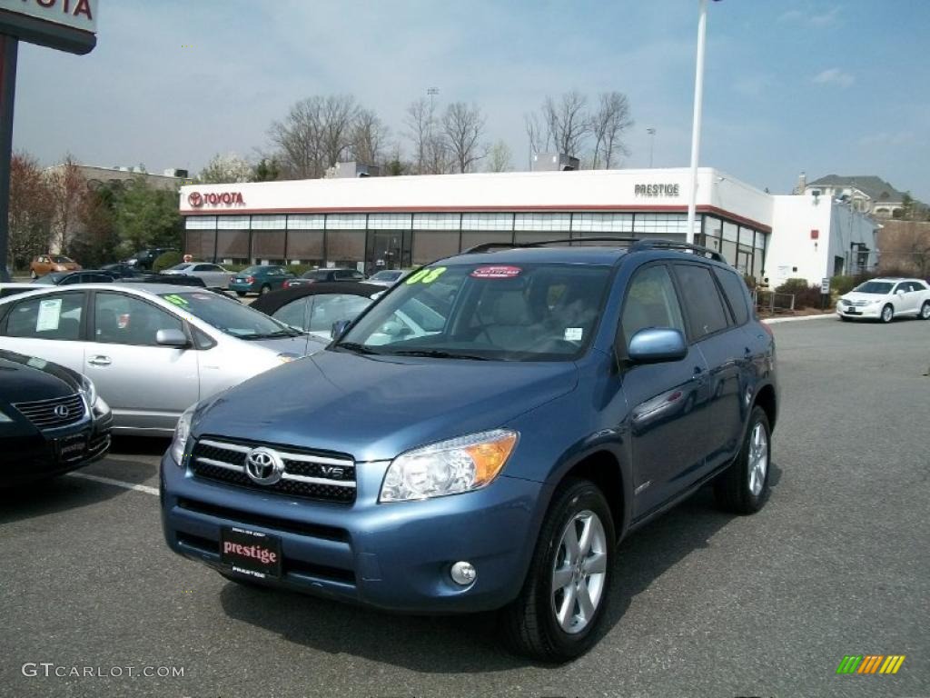 2008 RAV4 Limited V6 4WD - Pacific Blue Metallic / Ash photo #1