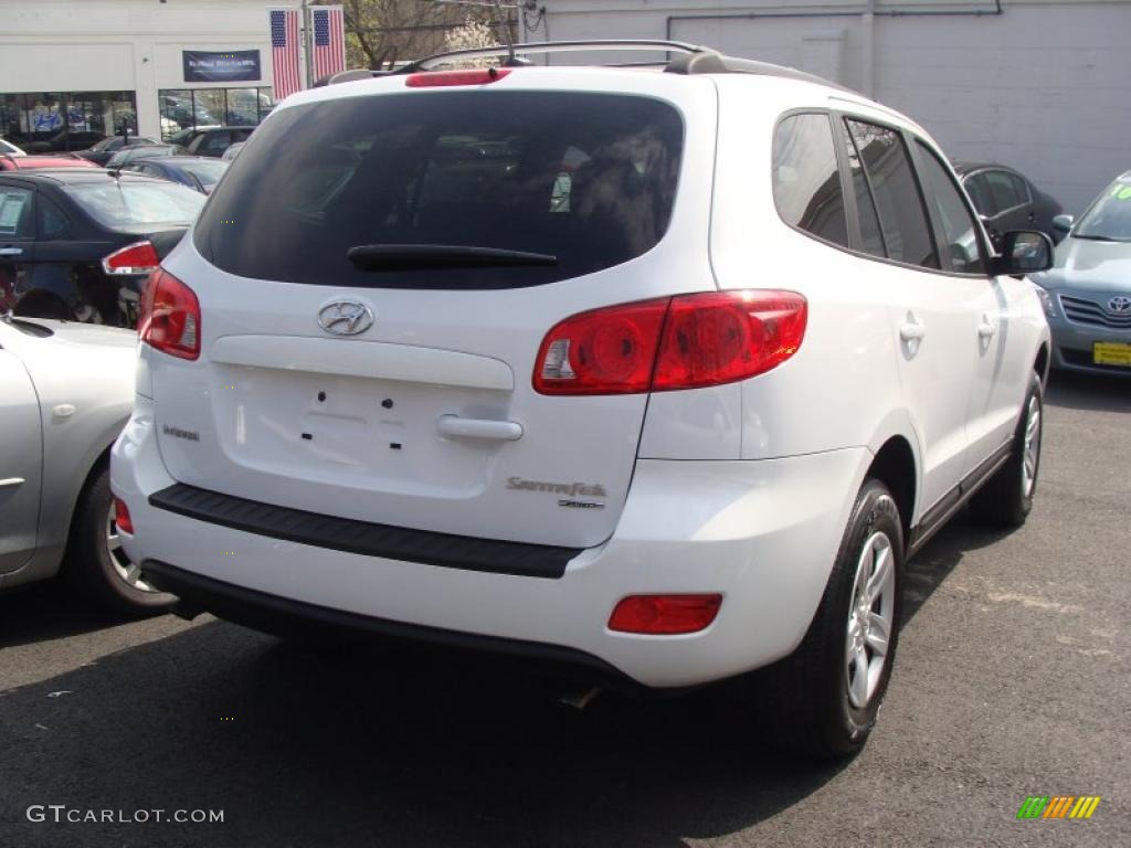 2009 Santa Fe GLS 4WD - Powder White Pearl / Gray photo #5