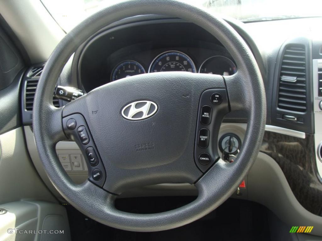 2009 Santa Fe GLS 4WD - Powder White Pearl / Gray photo #18