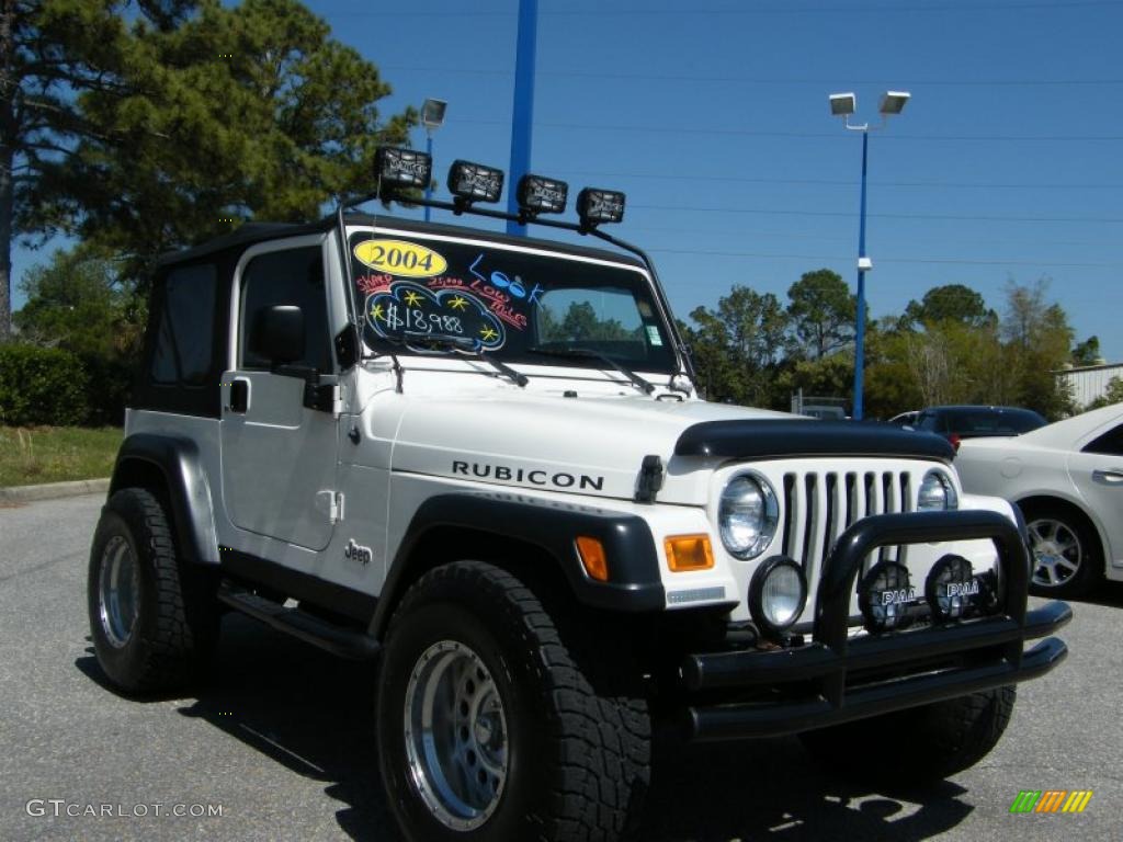 2004 Wrangler Rubicon 4x4 - Stone White / Dark Slate Gray photo #7